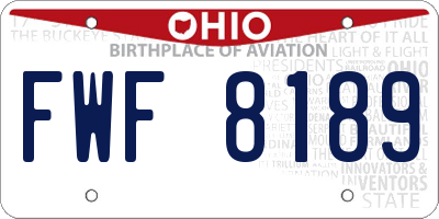 OH license plate FWF8189