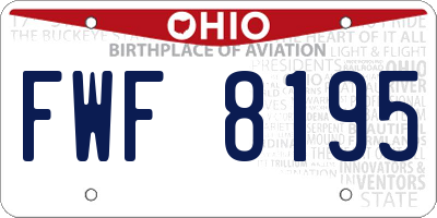 OH license plate FWF8195