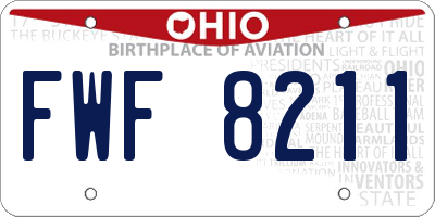 OH license plate FWF8211