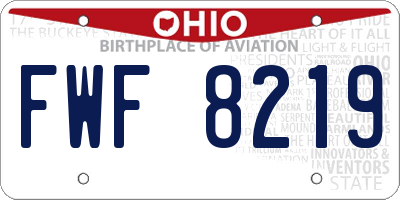 OH license plate FWF8219