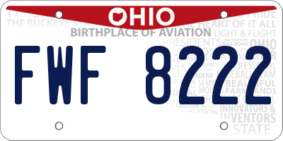 OH license plate FWF8222