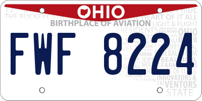 OH license plate FWF8224