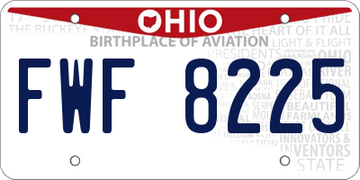 OH license plate FWF8225