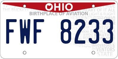 OH license plate FWF8233