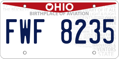 OH license plate FWF8235
