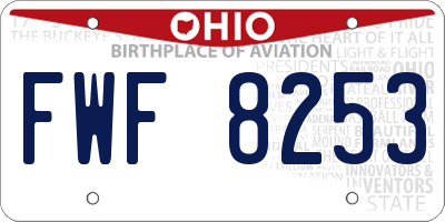 OH license plate FWF8253