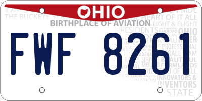 OH license plate FWF8261