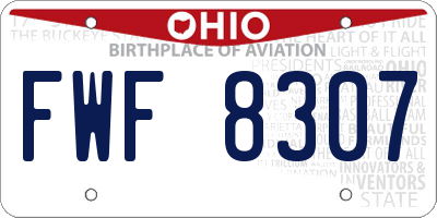 OH license plate FWF8307