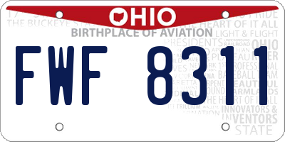 OH license plate FWF8311