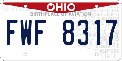 OH license plate FWF8317