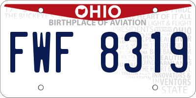 OH license plate FWF8319