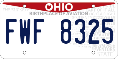 OH license plate FWF8325