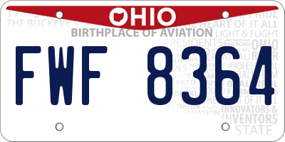 OH license plate FWF8364