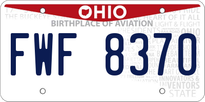OH license plate FWF8370
