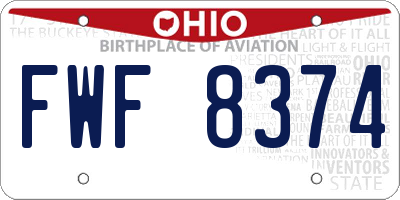 OH license plate FWF8374
