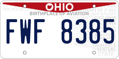 OH license plate FWF8385