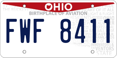 OH license plate FWF8411