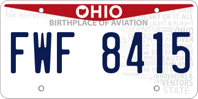OH license plate FWF8415