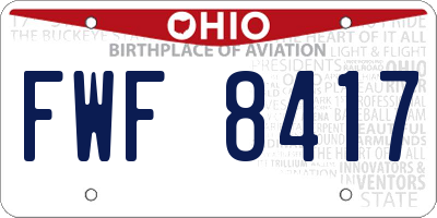 OH license plate FWF8417