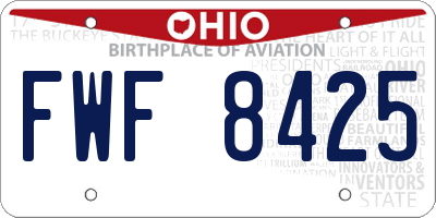 OH license plate FWF8425