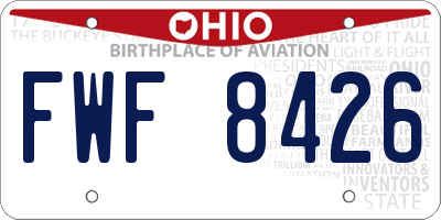 OH license plate FWF8426