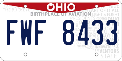 OH license plate FWF8433