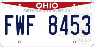 OH license plate FWF8453