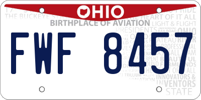 OH license plate FWF8457