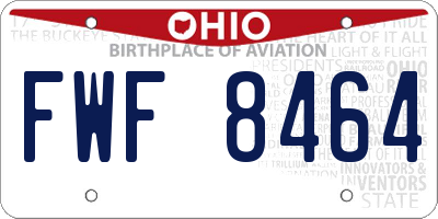 OH license plate FWF8464