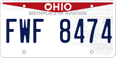 OH license plate FWF8474