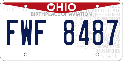 OH license plate FWF8487