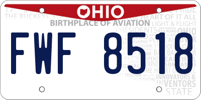 OH license plate FWF8518