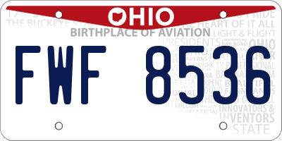 OH license plate FWF8536