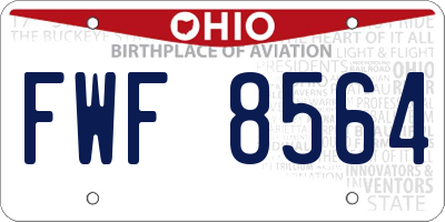 OH license plate FWF8564