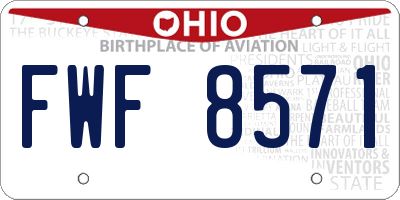 OH license plate FWF8571