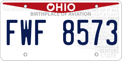 OH license plate FWF8573