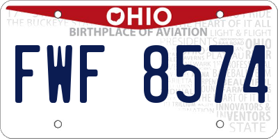 OH license plate FWF8574