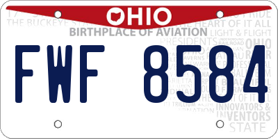 OH license plate FWF8584