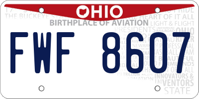 OH license plate FWF8607