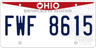 OH license plate FWF8615