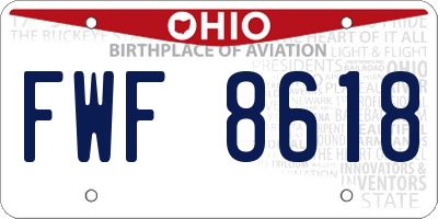 OH license plate FWF8618