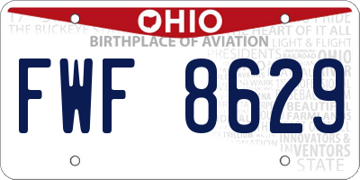 OH license plate FWF8629