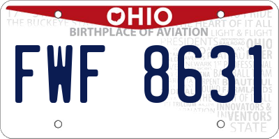 OH license plate FWF8631