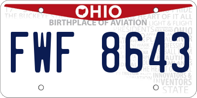 OH license plate FWF8643
