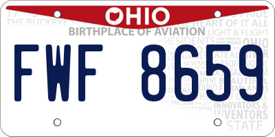 OH license plate FWF8659