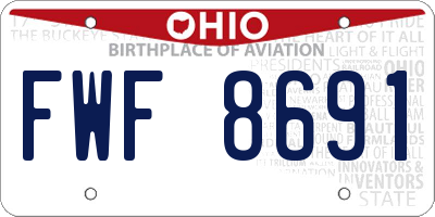 OH license plate FWF8691