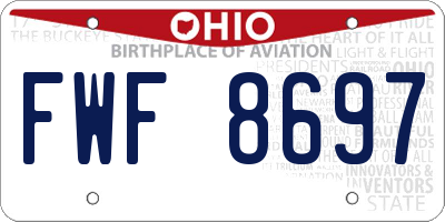 OH license plate FWF8697