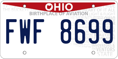 OH license plate FWF8699