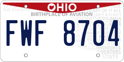 OH license plate FWF8704