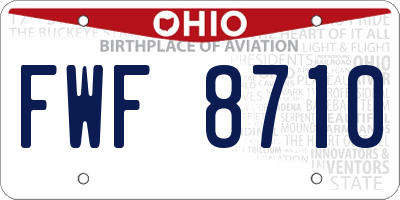OH license plate FWF8710